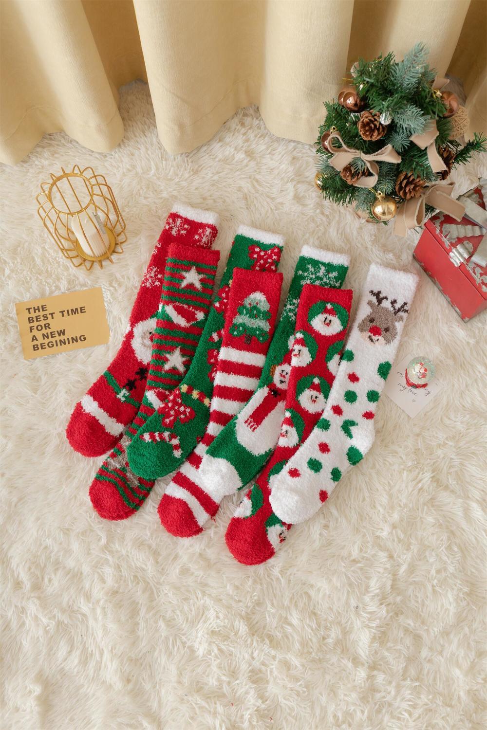 Cute Christmas socks, comfortable, warm, thick, and plush, full of festive atmosphere. Wishing you a happy Christmas_voghion.com