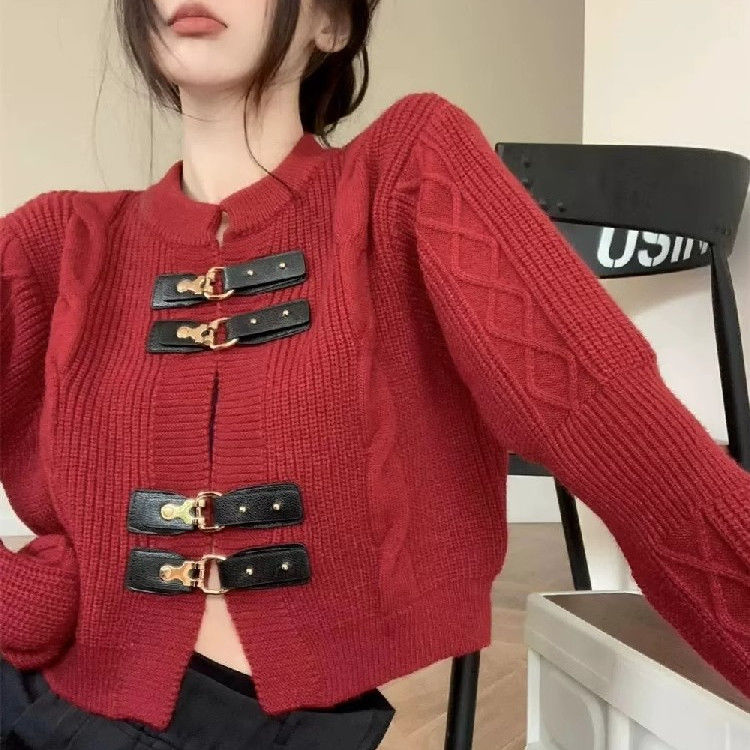 Sweet and Spicy Style Short Sweater Women's  Autumn and Winter New Korean Style Loose Lazy Style Knitted Cardigan Jacket