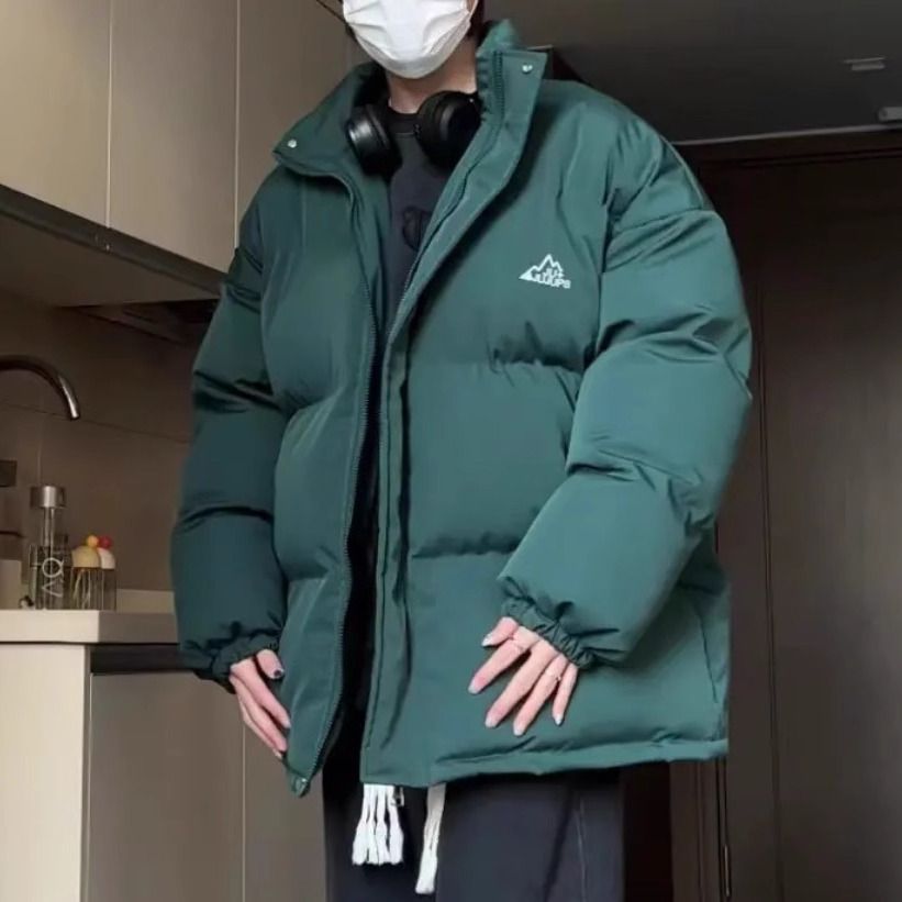 棉衣軟山冬季加厚男款保暖立領麵包新款外套棉服寬鬆潮牌黑色棉襖