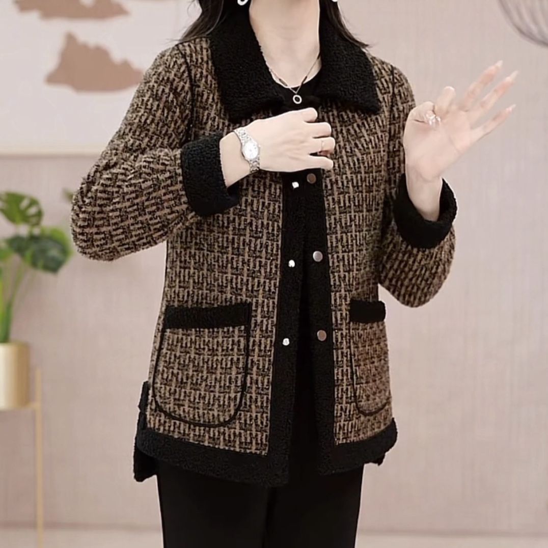小香風雙面穿雪爾絨外套女短款2023秋冬新款洋氣顯瘦時尚外穿上衣