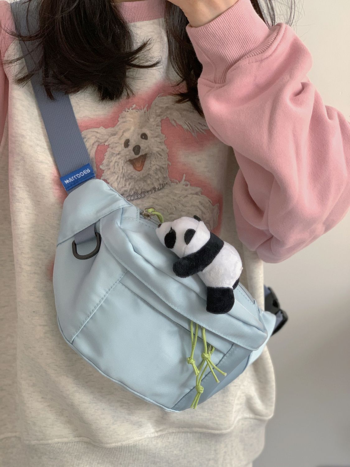 Japanese ins sweet and cool shoulder chest bag, trendy and versatile, large-capacity sports crossbody bag, couple student waist bag