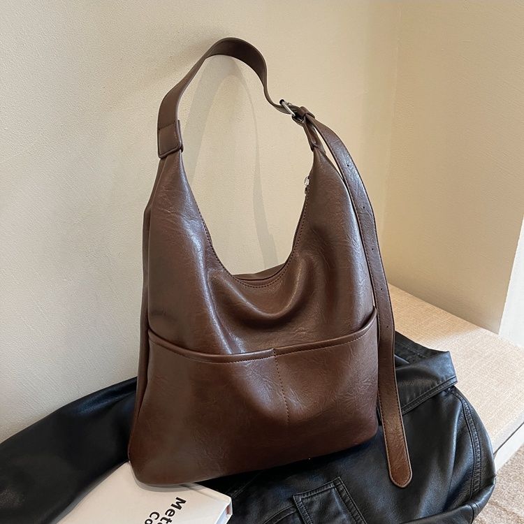Tote bag for women  new autumn and winter high-end simple commuting armpit bag women's large capacity shoulder bag