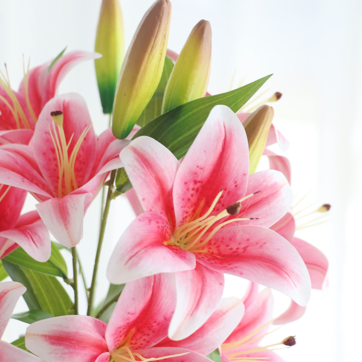 Artificial Wet Look Lily Decorative Silk Flower Wealth-Attracting Arrangement Dining Table Light Luxury High-End_voghion.com
