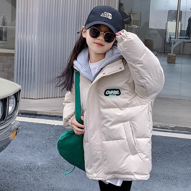 Girls' Down Jacket Winter Clothing  New Korean Version Children's Internet Celebrity Street Trendy Clothing Medium and Large Children's Winter Warm Jacket