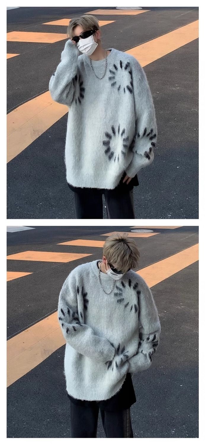 Men's Sweater Crew Neck Knit Jumper Unisex Winter Pullover_voghion.com