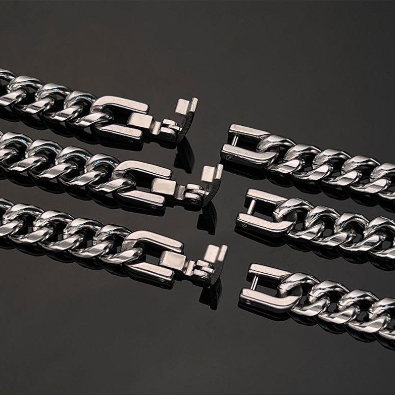 Bracciale in titanio audace con incisione personalizzata, chiusura per gioielli da uomo in acciaio inossidabile alla moda, stile hip-hop, lucido e resistente allo sbiadimento_voghion.com