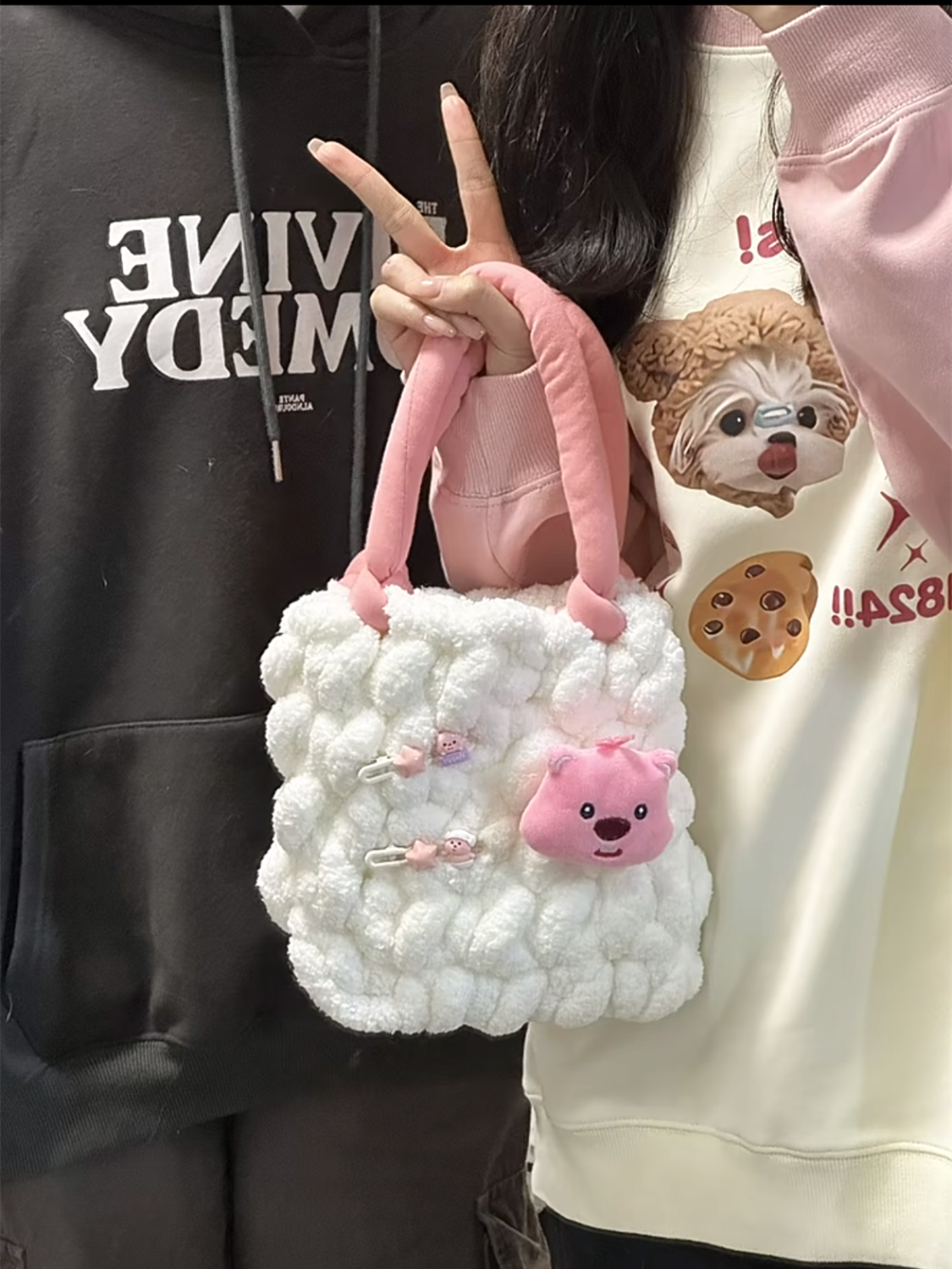 棉花糖雲朵包diy手工編織包包星黛露包毛絨材料包自製送女友禮物