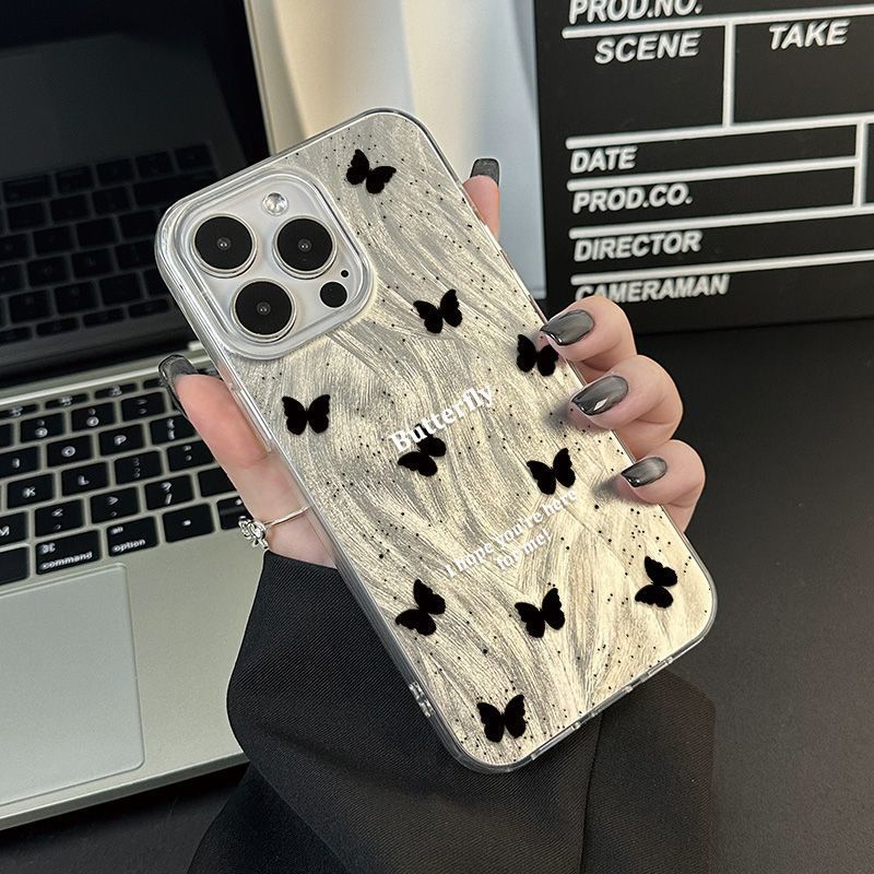 Ink Dot Butterfly Case For Xiaomi 15/14 Pro, New 13 Ultra Shockproof 12/11 Feather Gauze 10s_voghion.com