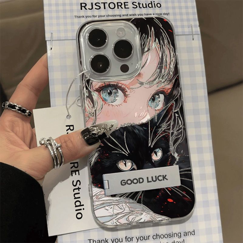Cat Girl Suitable For Samsung Galaxy S24/S23 Ultra Phone Case New A55/A54 Shockproof Feather Gauze_voghion.com