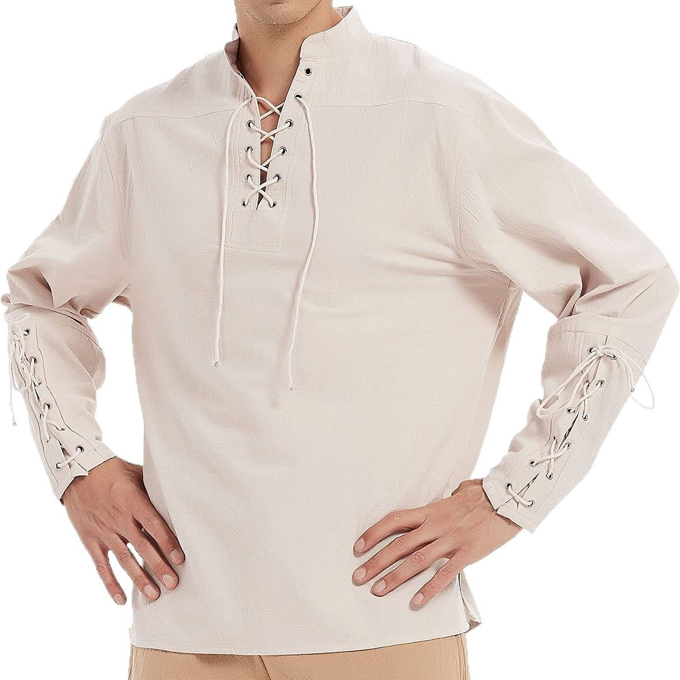 Men's Pirate Polo Shirt Steampunk Gothic Renaissance Costume_voghion.com