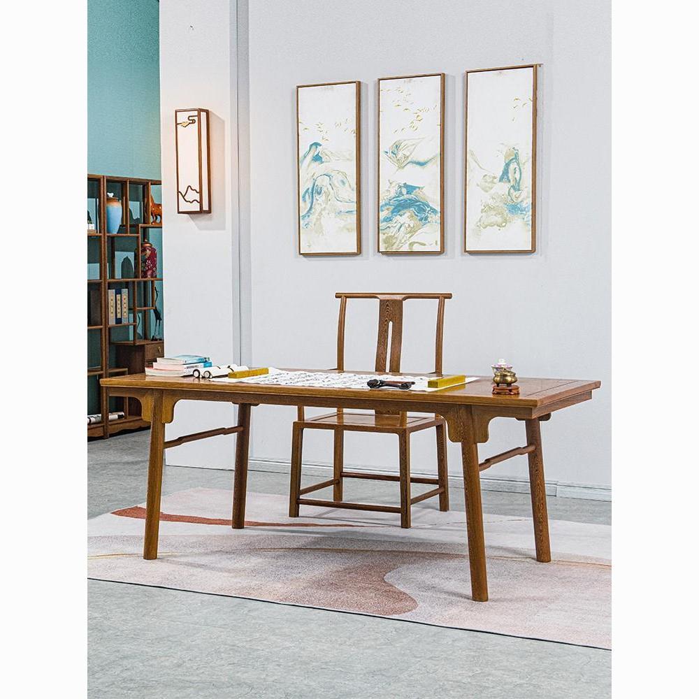 鸡翅木中式画案实木红木书桌简约书法桌简约新中式休闲电脑办公桌