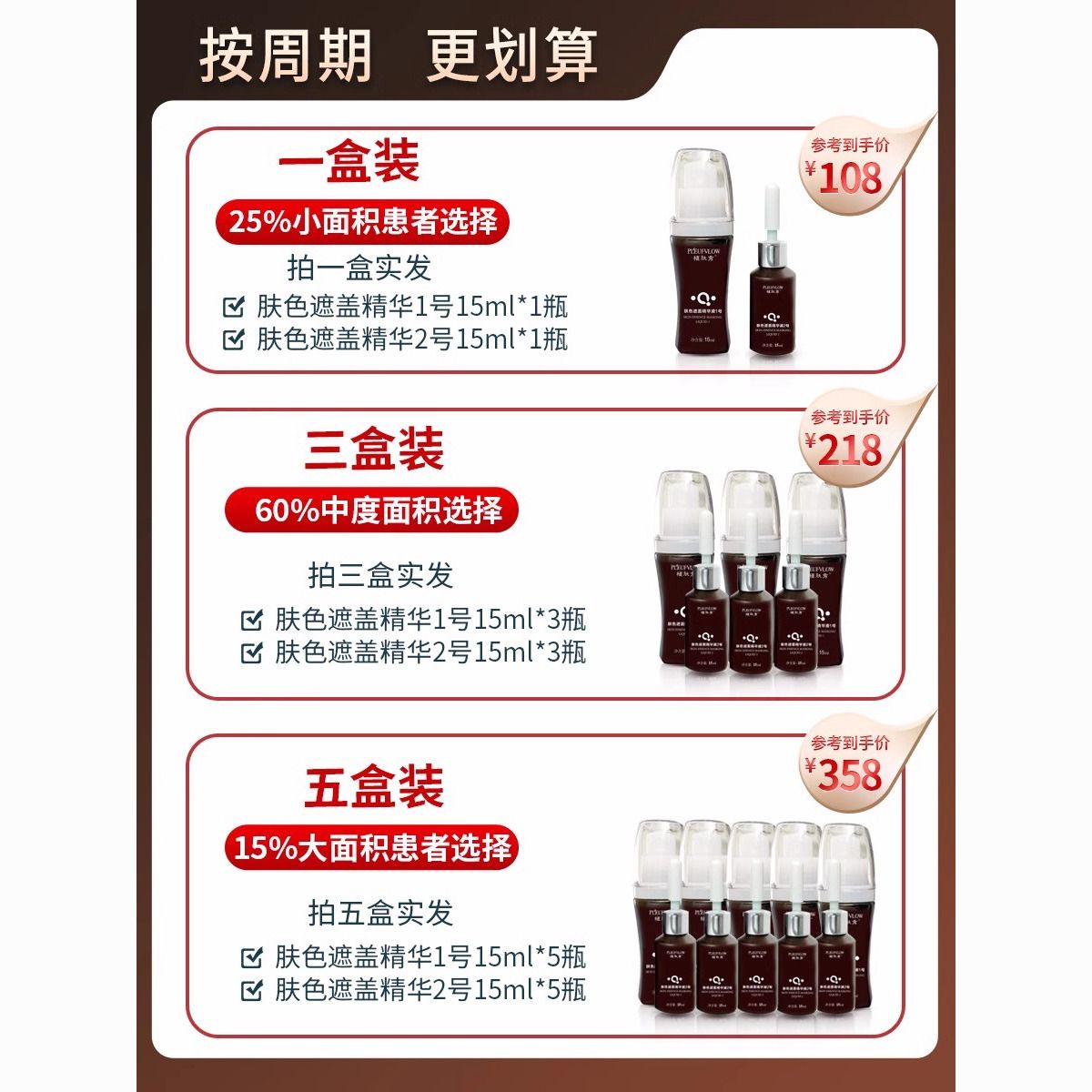 植肤秀遮白斑白癜风遮盖液肤色遮瑕液防水防汗持久型遮盖神器套装 图片 3