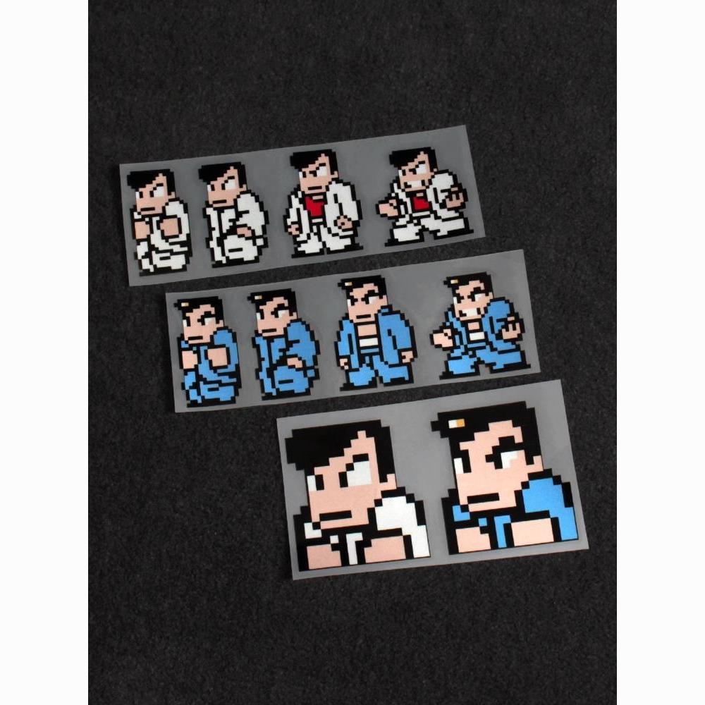 热血物语车贴国夫阿力像素日系复古个性童年游戏电动摩托装饰贴纸