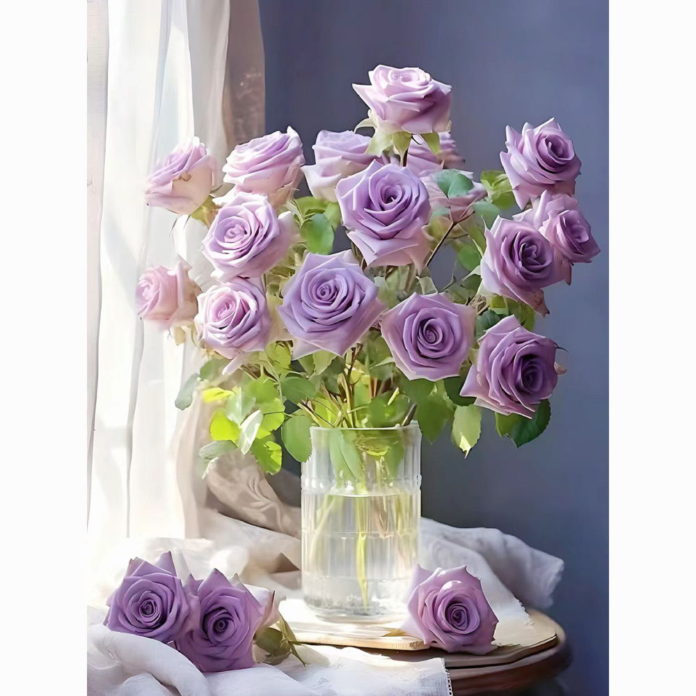 海洋之歌玫瑰紫玫瑰鲜花小花头生日礼物混搭花束送女友现货花材