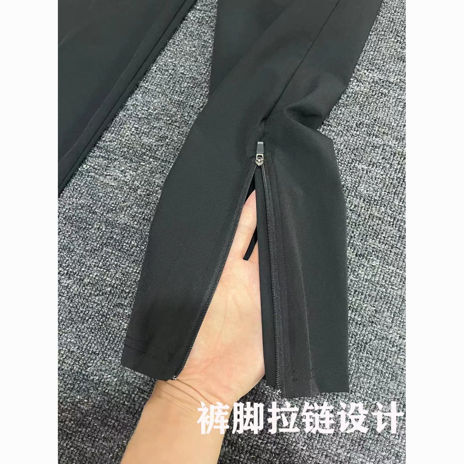 秋季体育生跑步运动长裤男田径训练速干裤反光运动裤裤脚拉链裤子