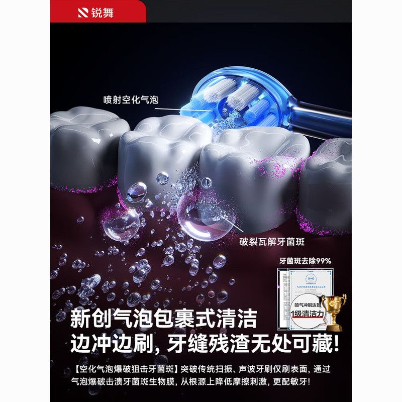 【高效刷牙】锐舞软毛喷气电动牙刷正畸护龈清洁家用2026气泡刷 图片 3