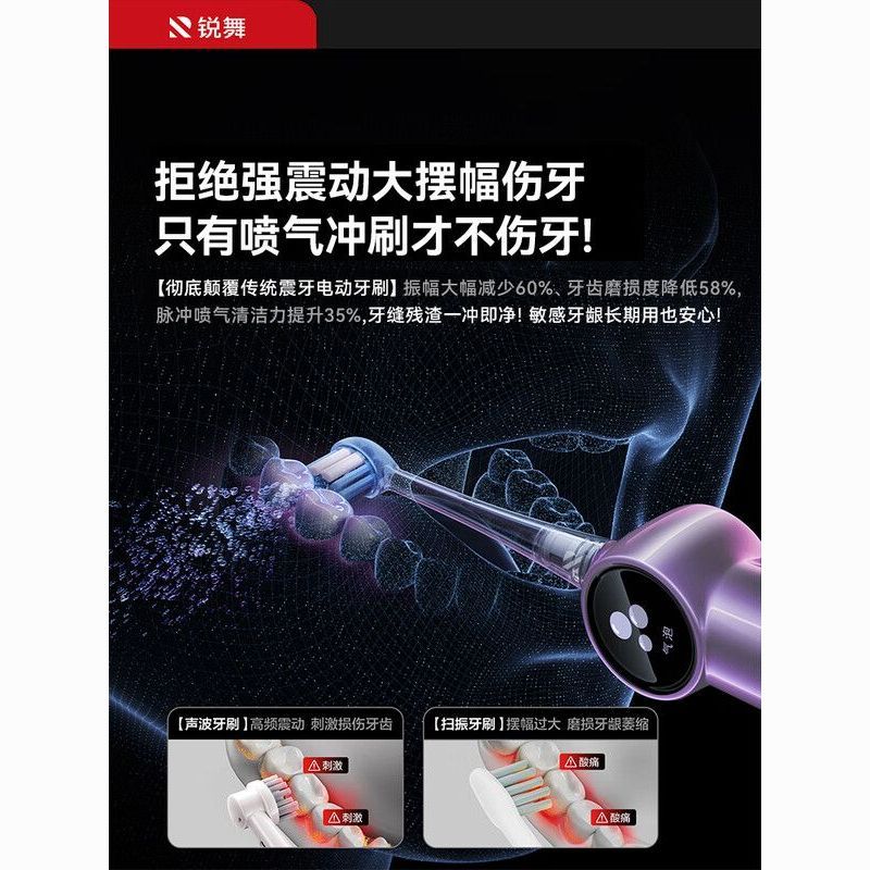 【高效刷牙】锐舞软毛喷气电动牙刷正畸护龈清洁家用2026气泡刷 图片 6