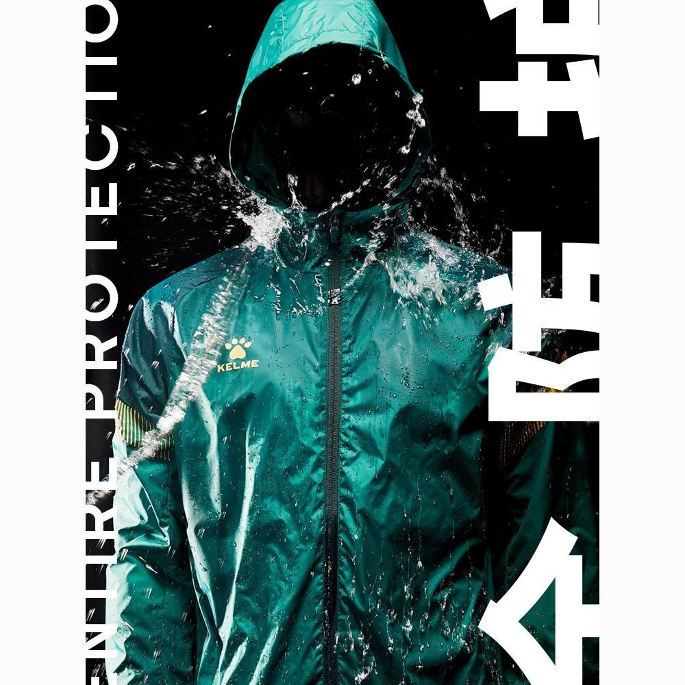 KELME卡尔美运动风雨衣男足球训练户外跑步健身儿童防泼水外套女