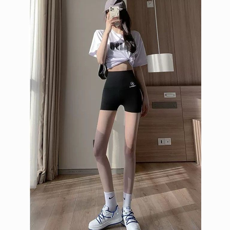 黑色鲨鱼裤女士2026新款夏季提臀瑜伽裤子高腰薄款打底裤安全短裤 图片 8