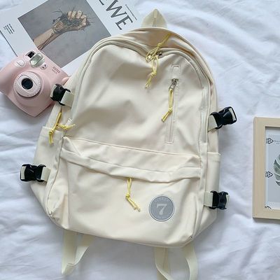 无印中学生书包女韩版原宿初中生高中生大容量背包ins双肩包新款 虎窝拼