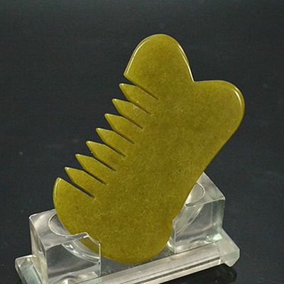 天然玉石加厚刮痧梳子面部美容刮痧板头皮经络保健梳按摩器家用梳