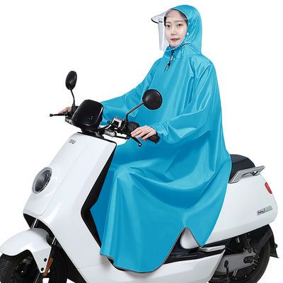 有袖雨衣电动车摩托车雨披单人男女士成人加大加厚自行车骑行雨衣