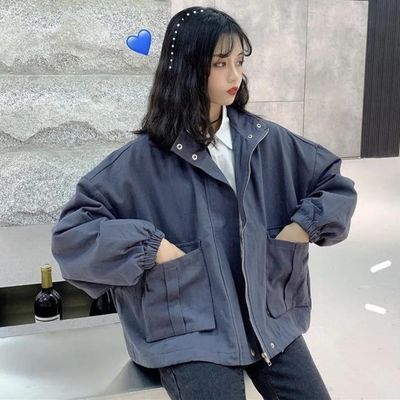 68702/2021款春秋外套女工装百搭韩版宽松港风棒球服学生原宿ins潮上衣