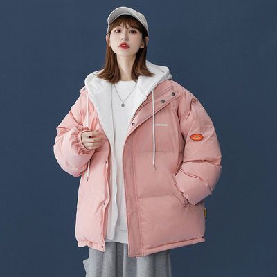 90720/假两件新款秋冬面包服外套女韩版棉服百搭学生厚棉衣冬季宽松棉袄