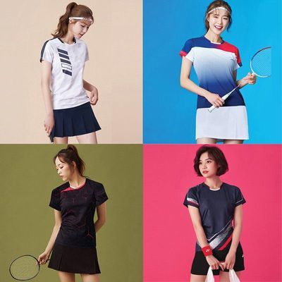 70245/新款羽毛球服男女情侣运动套装透气速干乒乓球短袖短裤定制比赛服