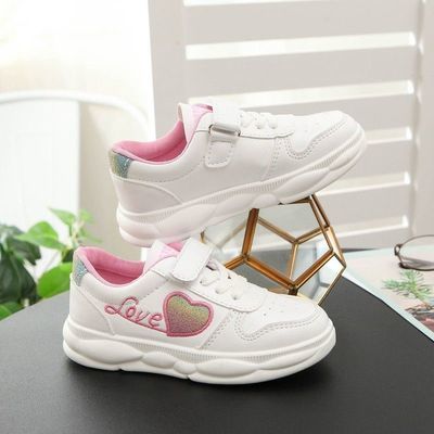 女童运动鞋2021春秋新款女孩跑步鞋防滑小学生单鞋板鞋女童小白鞋