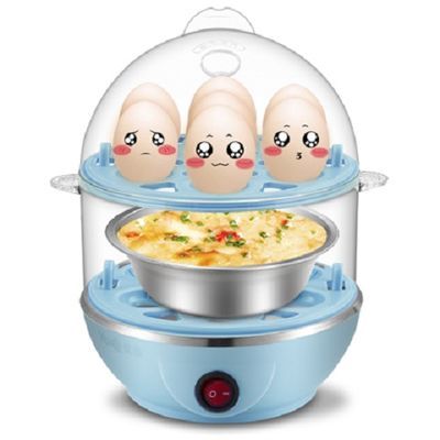 72824/优益Q1双层煮蛋器 蒸蛋器迷你 多功能小型煮鸡蛋羹自动断电家用