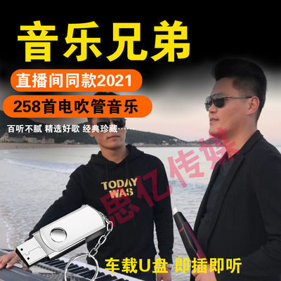 77078/抖音快手音乐兄弟电吹管音乐U盘网红同款电吹管纯音乐车载优盘