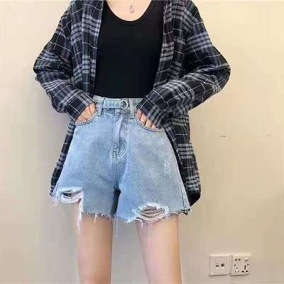 63903/【特价牛仔短裤女】2021新款夏季韩版高腰短裤清仓热裤显瘦百搭【9月16日发完】