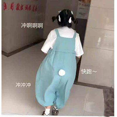 75484/oldpumpkin日系可爱背带裤女学生韩版宽松秋季新款吊带连体阔腿裤