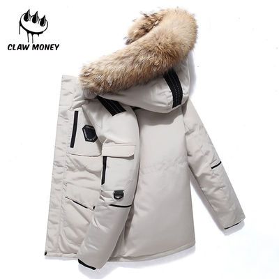 92966/Claw Money羽绒服新款休闲运动男青年连帽工装保暖羽绒服冬装外套