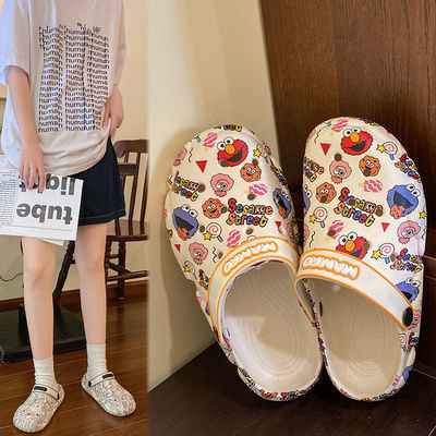 66334/凉拖鞋女夏天外出ins时尚可爱卡通防滑厚底少女心百搭云朵洞洞鞋