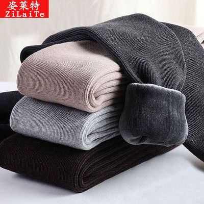 73029/薄/厚款秋冬加绒加厚竖条打底裤女螺纹踩脚高腰保暖连裤袜子大码