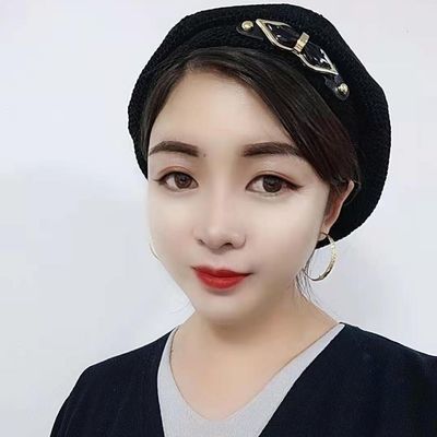 104947/秋季新款时尚圆脸百搭回族洋气大版贝雷帽休闲网红爆款帽子可调节