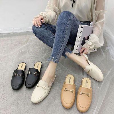 68549/拖鞋女2021新款半拖包头鞋女外穿妈妈拖鞋ins网红凉拖软底奶奶鞋