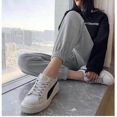 75852/女秋纯棉运动束脚休闲韩版裤螺纹棉裤宽松显瘦潮流百搭卫裤灯笼裤