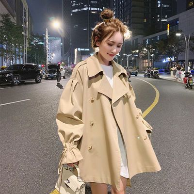 75499/工装外套女小个子短款风衣2021年新款春秋季韩版宽松流行薄款大衣