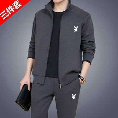 71163/花花公子男士中老年运动套装春秋款休闲套装两三件套外套爸爸装
