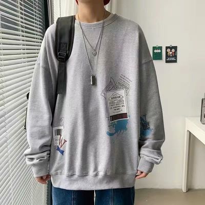 70614/卫衣男士圆领ins潮牌港风宽松2021年秋季上衣服长袖外套春秋薄款
