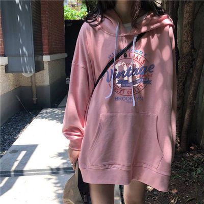 78743/超火cec卫衣女春秋韩版waitmore潮慵懒风宽松薄款外套ins学生上衣