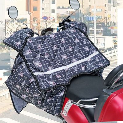 74045/冬季电动车挡风被摩托车加大加绒防寒保暖电瓶车挡风罩冬款加厚衣