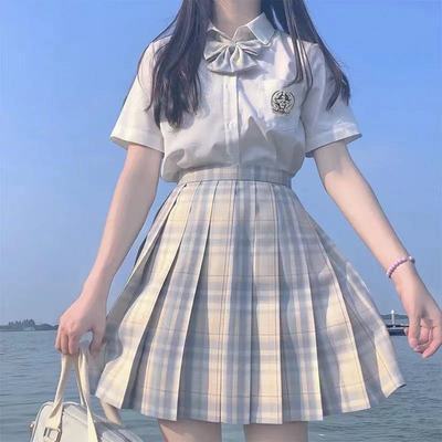 柠檬海盐JK制服裙全套正版原创学生格裙学院风短裙夏季短袖jk套装
