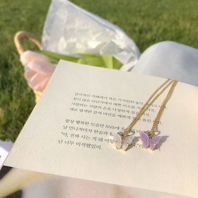 70970/小众设计感蝴蝶choker颈链 超仙项链女锁骨链ins韩版简约气质饰品