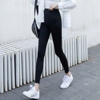 72704/鲨鱼裤打底裤女春秋款外穿瘦腿交叉高腰修身显瘦弹力芭比裤瑜伽裤