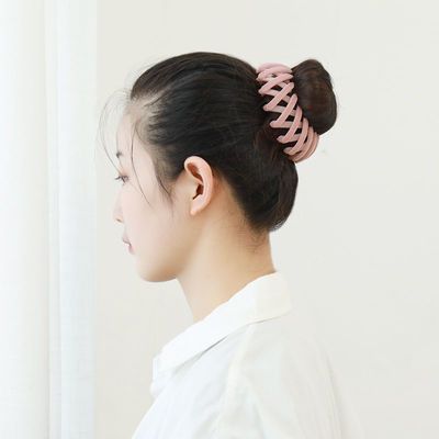 76504/天鹅绒面鸟巢发圈~盘发抓发夹子扎高马尾神器 固定韩国丸子头发饰