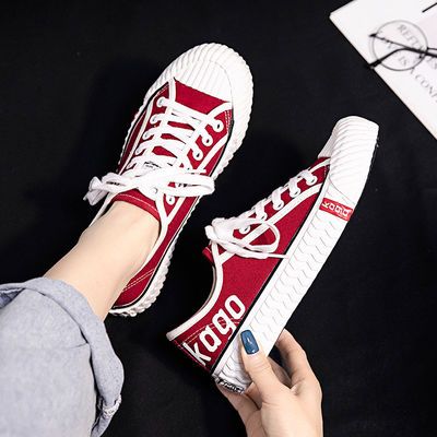 74933/2021春秋女鞋帆布鞋韩版学生休闲鞋低帮单鞋板鞋百搭帆布鞋硫化鞋